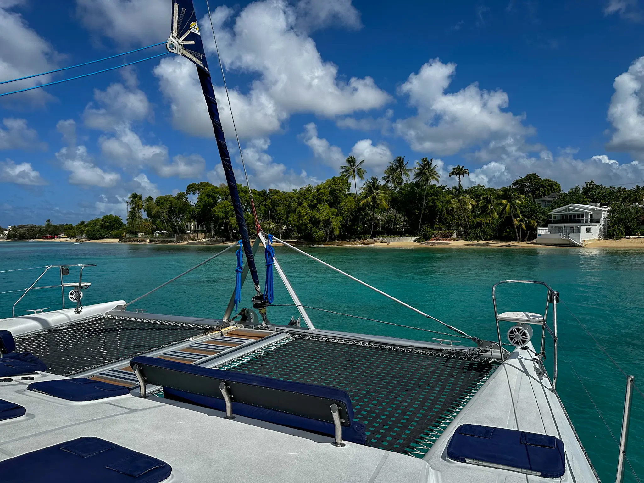 Silver Moon 3 at anchor near the coast